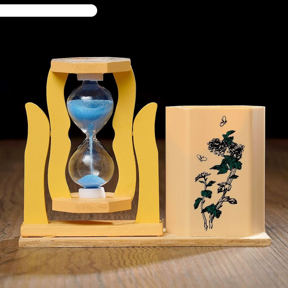 Часы песочные Япония с карандашницей, 5х13.5х10 см, микс фото 1