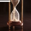 Песочные часы латунь дерево Мираж (5 мин) 9х9х21,5 см фото 2