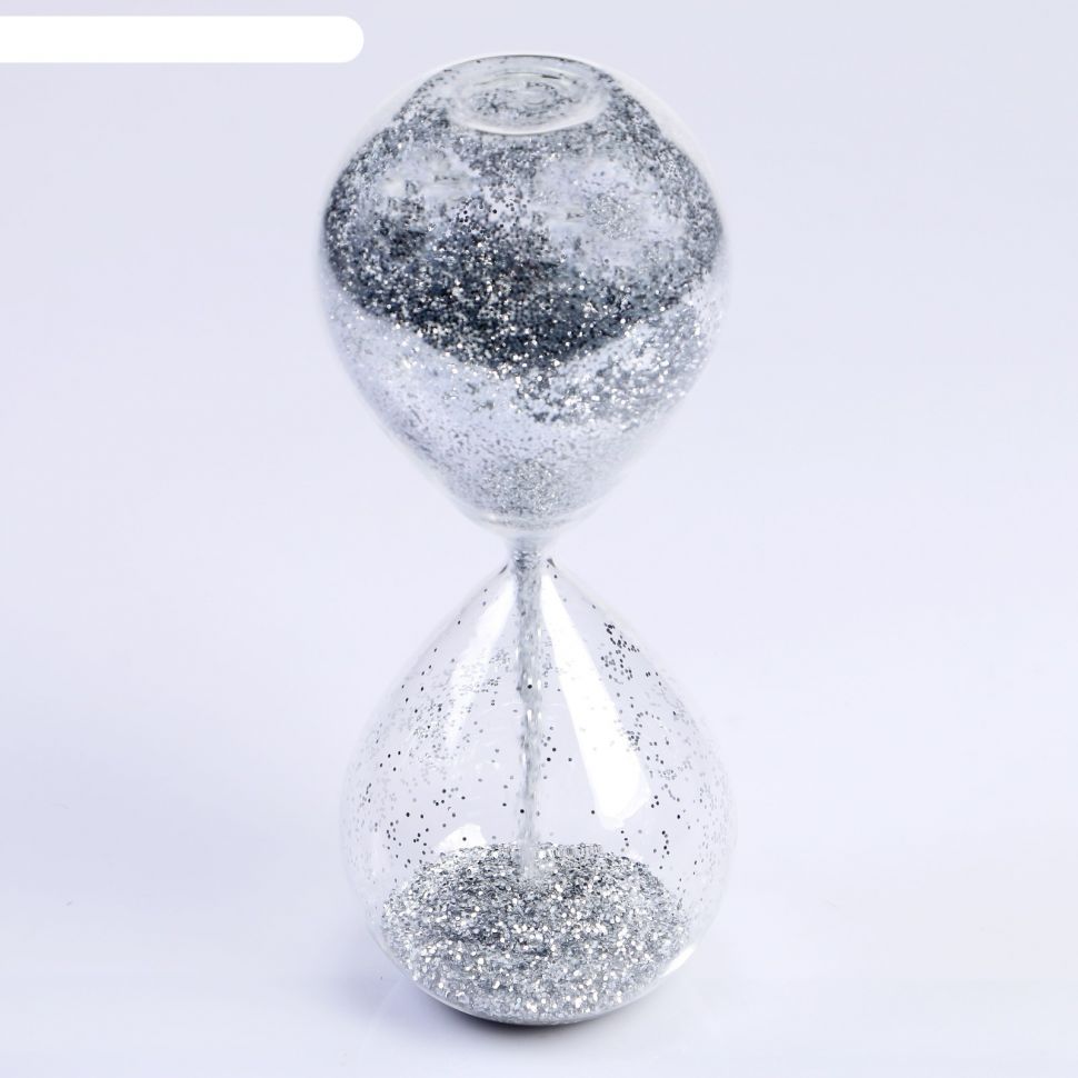 Часы песочные, Сондерс, сувенирные, 10х10х24.5 см, песок с серебристыми бл фото 1