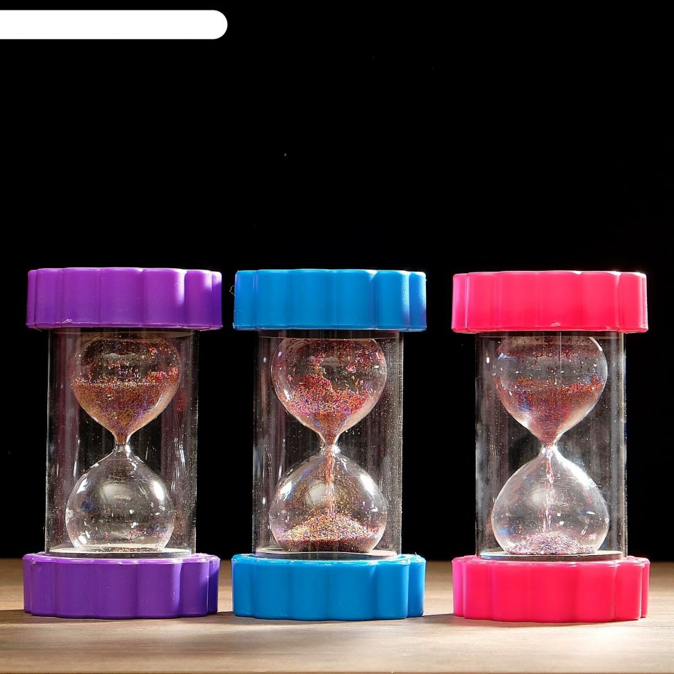 Часы песочные Цветок, разноцветные стеклянные шарики, 9х16 см, микс фото 1