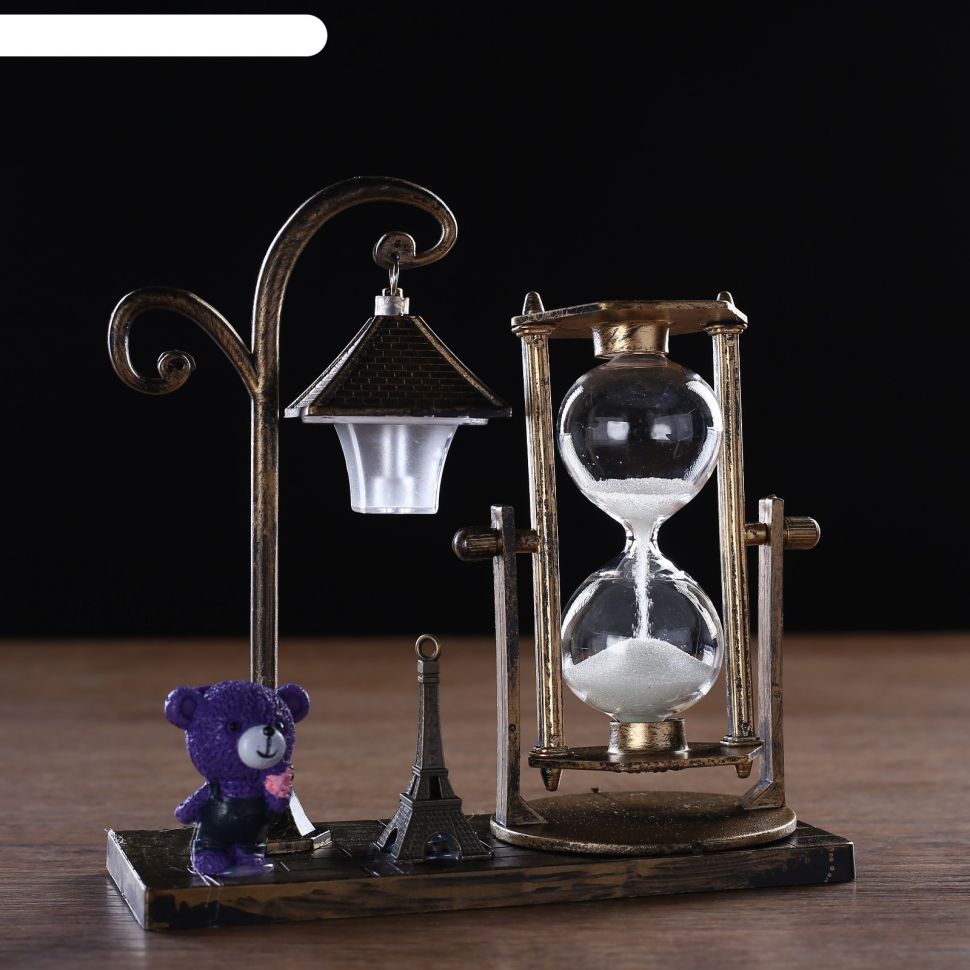 Часы песочные Уличный фонарик с подсветкой, 15.5х6.5х15.5 см, микс фото 1