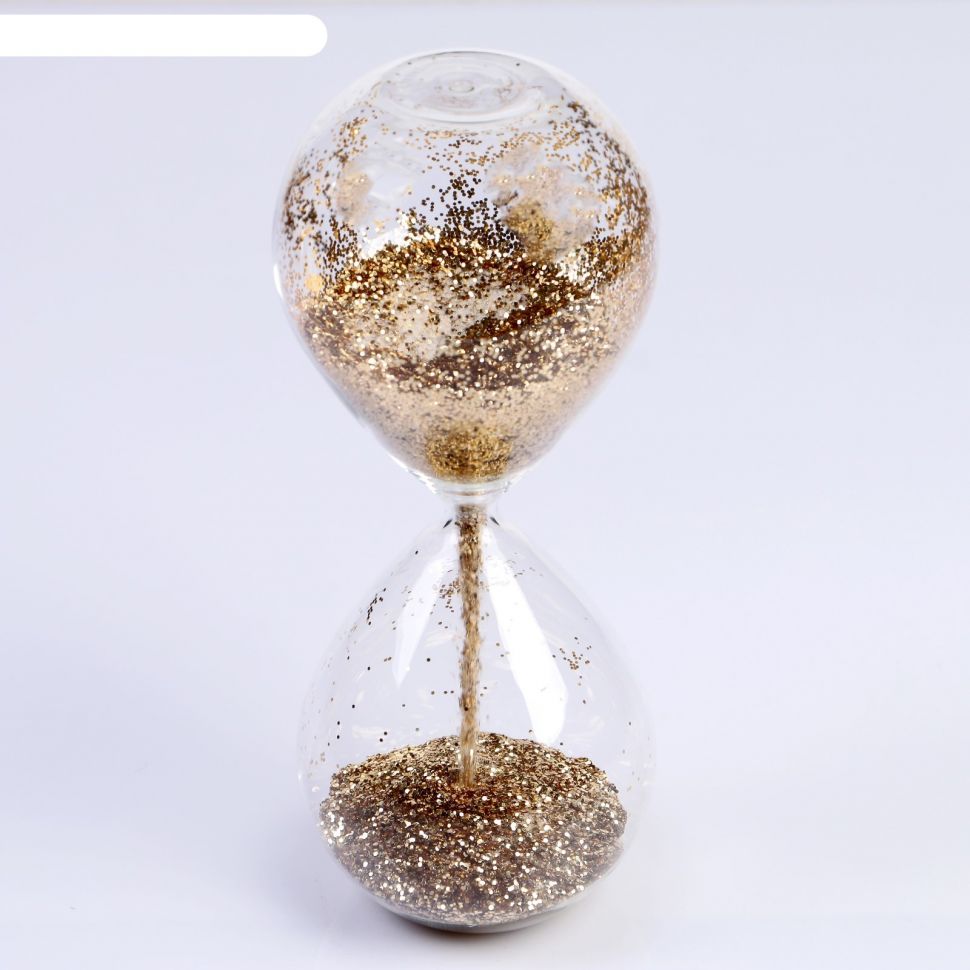 Часы песочные, Сондерс, сувенирные, 10х10х24.5 см, песок с золотыми блёстк фото 1